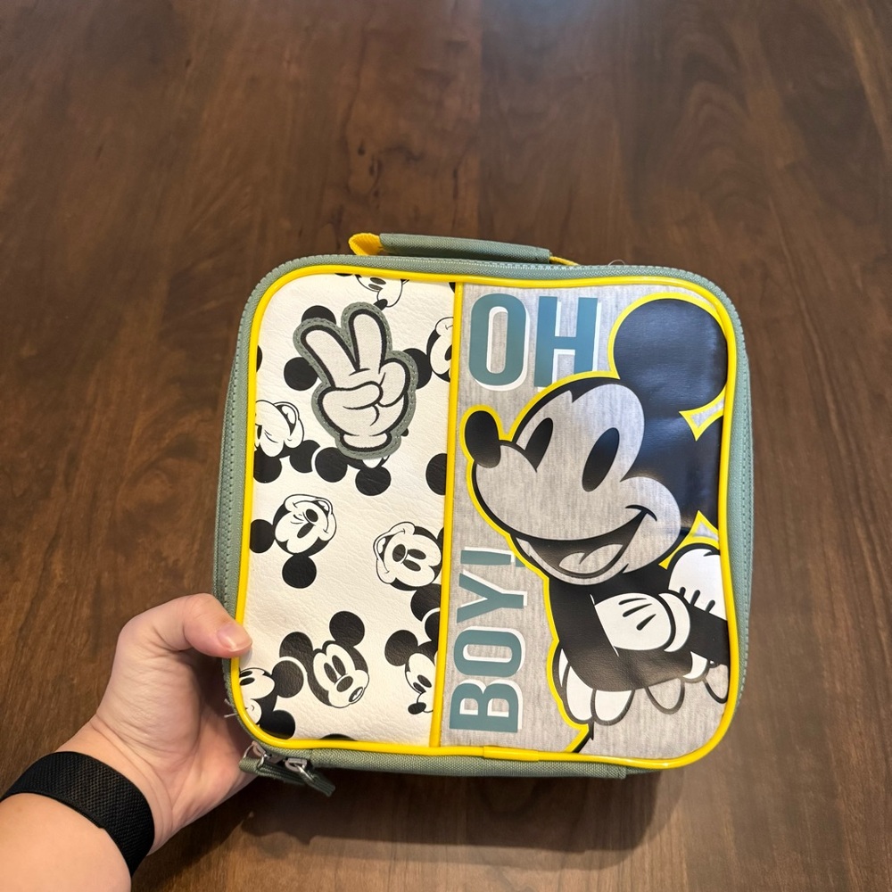 Disney Mickey Mouse Green and Yellow Lunch Bag